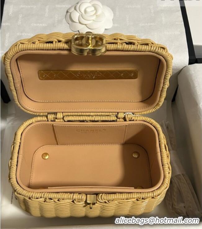 Market Sells Chanel Vanity Case Bag in Braided Rattan AS5993 Gold-Tone 2026