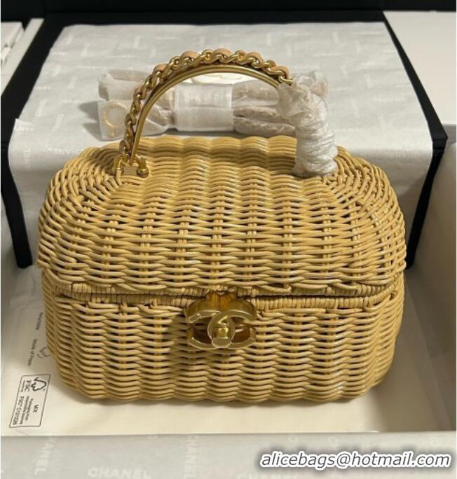 Market Sells Chanel Vanity Case Bag in Braided Rattan AS5993 Gold-Tone 2026