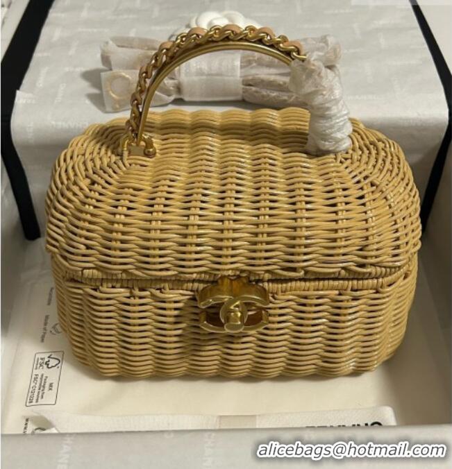 Market Sells Chanel Vanity Case Bag in Braided Rattan AS5993 Gold-Tone 2026