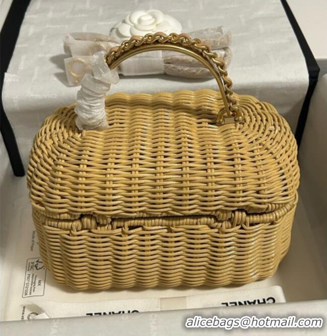 Market Sells Chanel Vanity Case Bag in Braided Rattan AS5993 Gold-Tone 2026