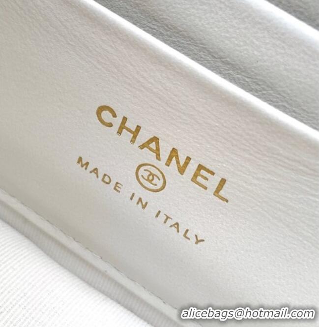 Grade Quality Chanel Tweed Clutch with Chain and Pearls Handle AP4976 White 2026