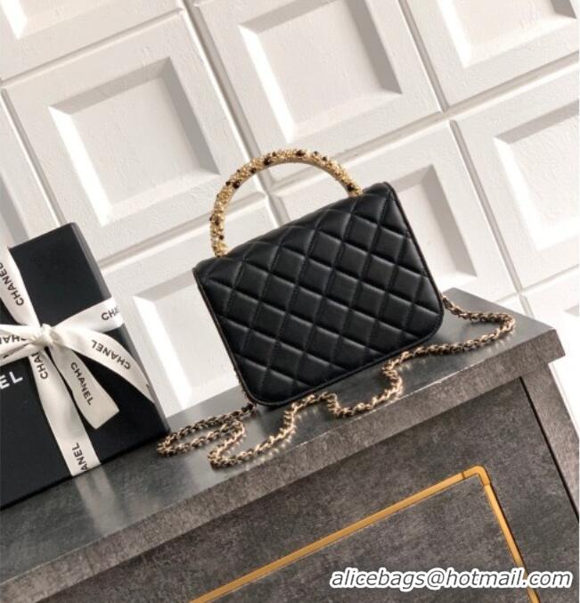 Buy Discount Chanel Tweed Clutch with Chain and Pearls Handle AP4976 Black 2026