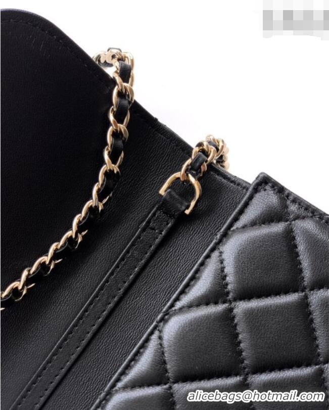 Buy Discount Chanel Tweed Clutch with Chain and Pearls Handle AP4976 Black 2026