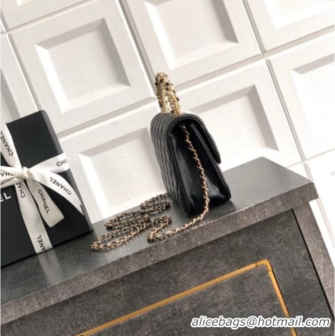 Buy Discount Chanel Tweed Clutch with Chain and Pearls Handle AP4976 Black 2026