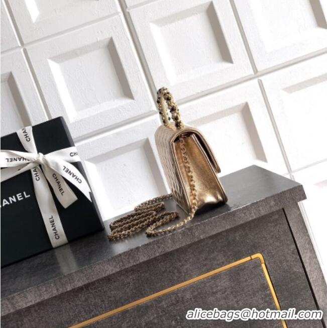 Best Price Chanel Lambskin Leather Clutch with Chain and Pearls Handle AP4976 Gold 2026