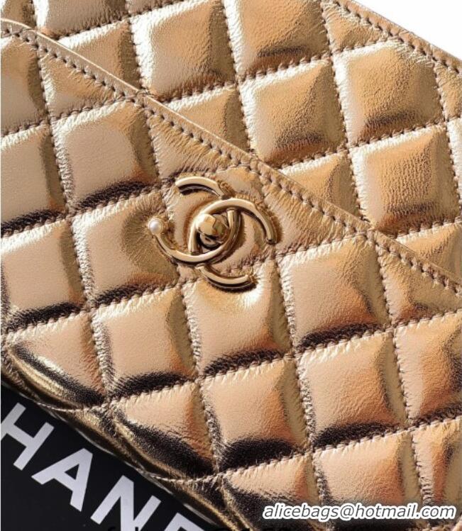 Best Price Chanel Lambskin Leather Clutch with Chain and Pearls Handle AP4976 Gold 2026