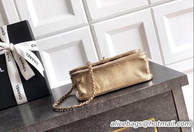 Best Price Chanel Lambskin Leather Clutch with Chain and Pearls Handle AP4976 Gold 2026
