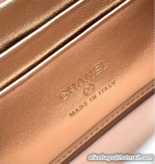 Best Price Chanel Lambskin Leather Clutch with Chain and Pearls Handle AP4976 Gold 2026