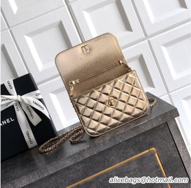 Best Price Chanel Lambskin Leather Clutch with Chain and Pearls Handle AP4976 Gold 2026