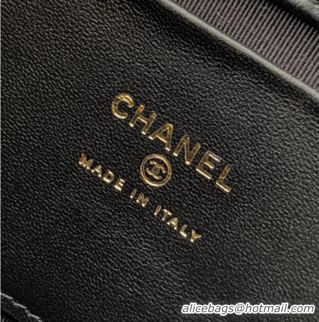 Modern Classic Chanel Lambskin Leather Clutch with Chain and Pearls Handle AP4975 Black 2026