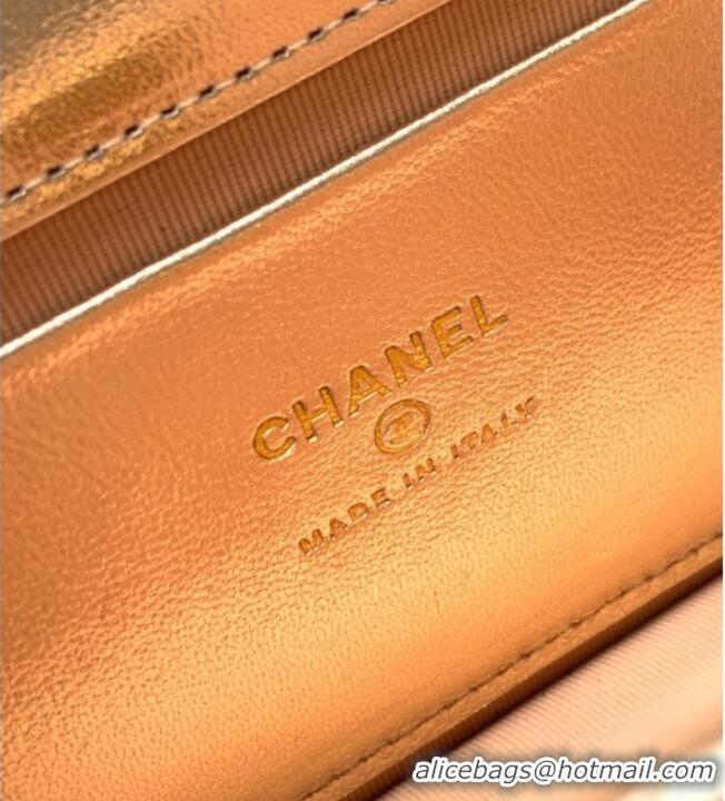 Market Sells Chanel Lambskin Leather Clutch with Chain and Pearls Handle AP4975 Gold 2026
