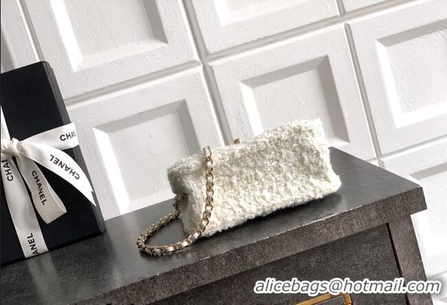 Top Quality Chanel Tweed Clutch with Chain and Pearls Handle AP4975 White 2026