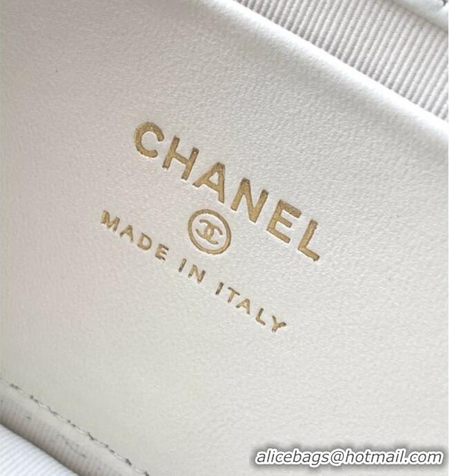 Top Quality Chanel Tweed Clutch with Chain and Pearls Handle AP4975 White 2026