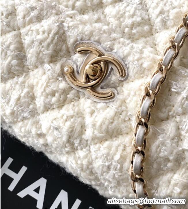 Top Quality Chanel Tweed Clutch with Chain and Pearls Handle AP4975 White 2026