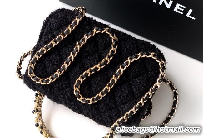 Famous Brand Chanel Tweed Clutch with Chain and Pearls Handle AP4975 Black 2026