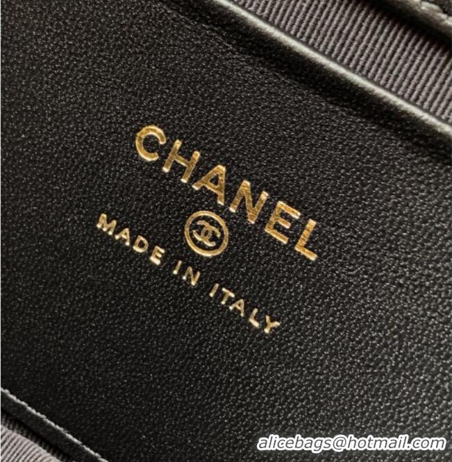 Famous Brand Chanel Tweed Clutch with Chain and Pearls Handle AP4975 Black 2026