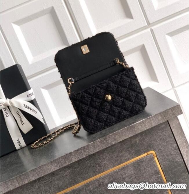 Famous Brand Chanel Tweed Clutch with Chain and Pearls Handle AP4975 Black 2026