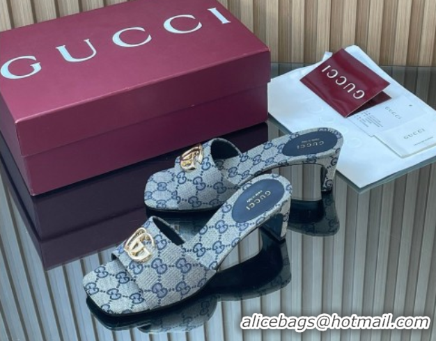 Best Product Gucci GG Canvas Heel Slides Sandal 5.5cm GG030503 Grey 2026