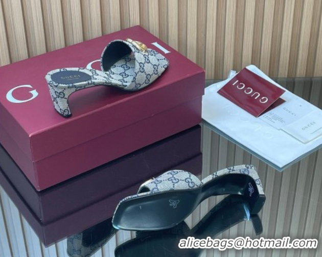 Best Product Gucci GG Canvas Heel Slides Sandal 5.5cm GG030503 Grey 2026