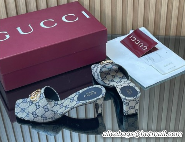 Best Product Gucci GG Canvas Heel Slides Sandal 5.5cm GG030503 Grey 2026
