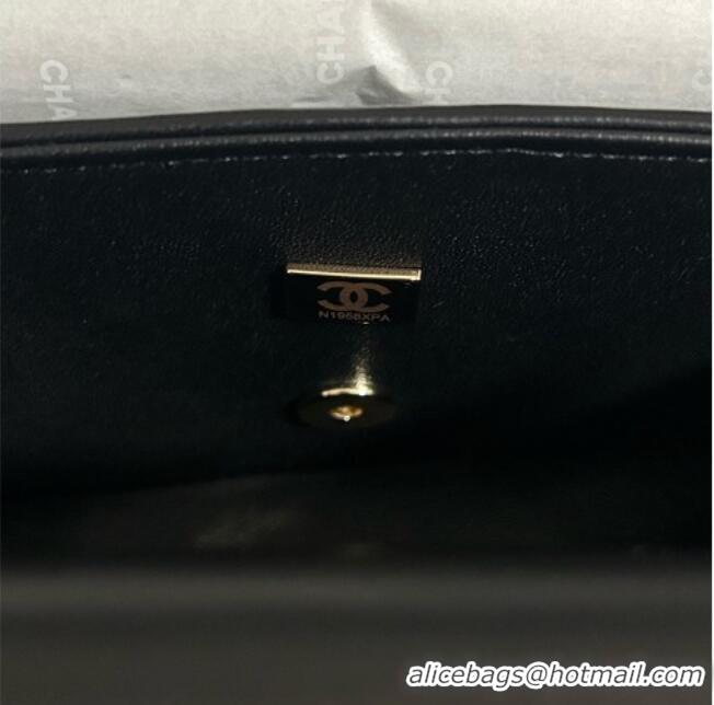 Top Grade Chanel Classic Small Flap Handbag in Woven Fiber A01113 Black 2026