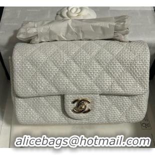 Inexpensive Chanel Classic Mini Flap Handbag in Woven Fiber A69900 White 2026