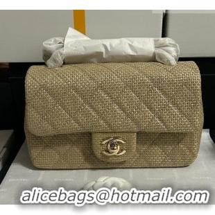 Trendy Design Chanel Classic Mini Flap Handbag in Woven Fiber A69900 Gold 2026
