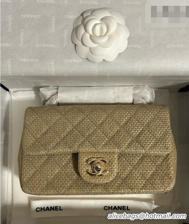 Trendy Design Chanel Classic Mini Flap Handbag in Woven Fiber A69900 Gold 2026