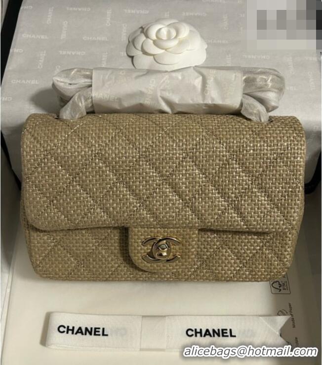 Trendy Design Chanel Classic Mini Flap Handbag in Woven Fiber A69900 Gold 2026