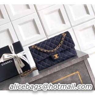 Promotional Chanel Classic Medium Flap Handbag in Quilted Denim A01112 Dark Blue & Orange 2026