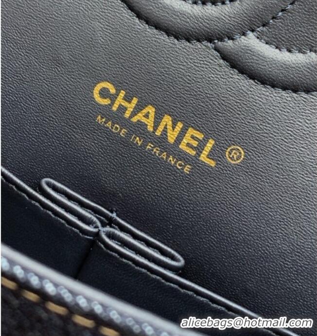 Promotional Chanel Classic Medium Flap Handbag in Quilted Denim A01112 Dark Blue & Orange 2026