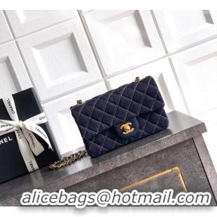 Good Product Chanel Classic Mini Flap Handbag in Quilted Denim A69900 Dark Blue & Orange 2026