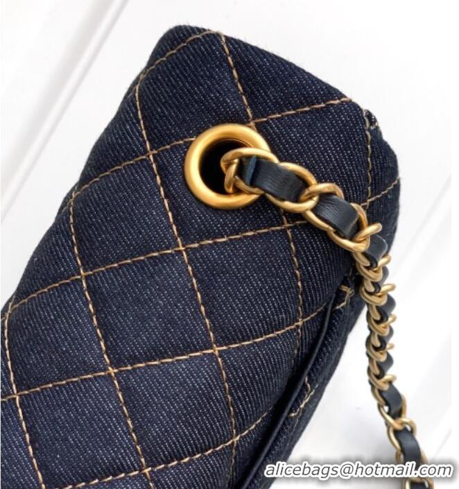 Good Product Chanel Classic Mini Flap Handbag in Quilted Denim A69900 Dark Blue & Orange 2026