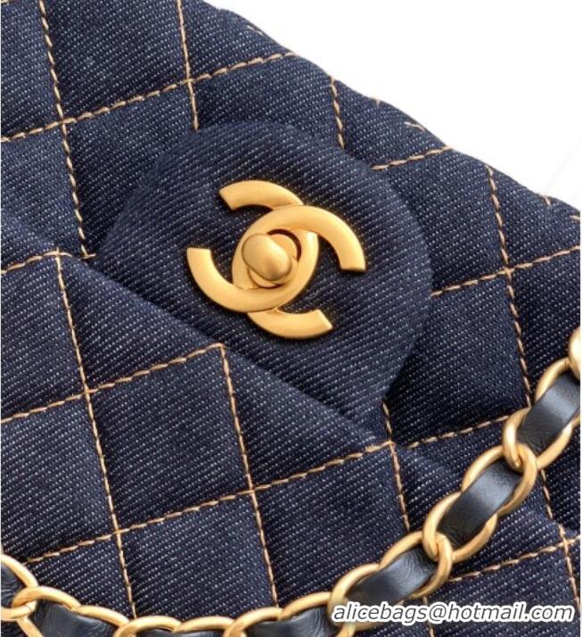 Good Product Chanel Classic Mini Flap Handbag in Quilted Denim A69900 Dark Blue & Orange 2026