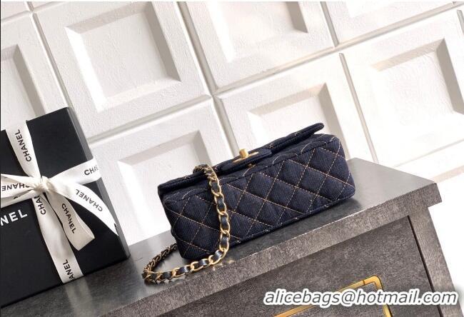 Good Product Chanel Classic Mini Flap Handbag in Quilted Denim A69900 Dark Blue & Orange 2026