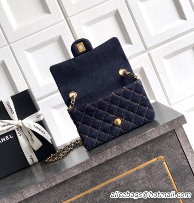Good Product Chanel Classic Mini Flap Handbag in Quilted Denim A69900 Dark Blue & Orange 2026