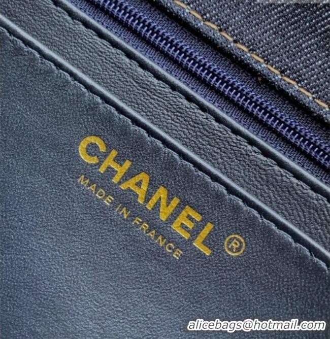 Good Product Chanel Classic Mini Flap Handbag in Quilted Denim A69900 Dark Blue & Orange 2026