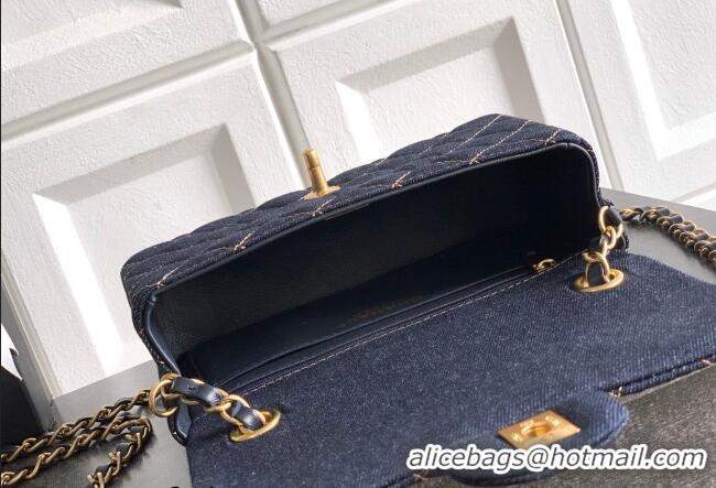Good Product Chanel Classic Mini Flap Handbag in Quilted Denim A69900 Dark Blue & Orange 2026