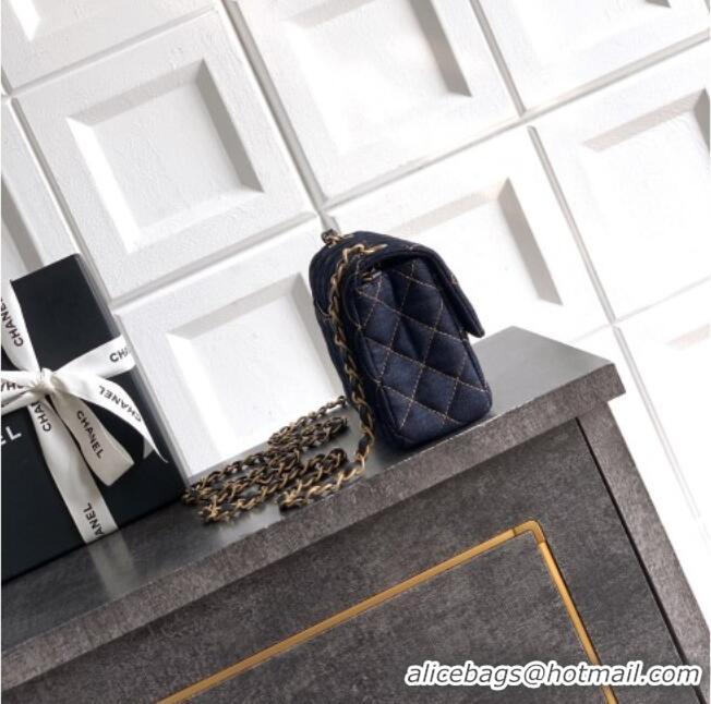 Good Product Chanel Classic Mini Flap Handbag in Quilted Denim A69900 Dark Blue & Orange 2026