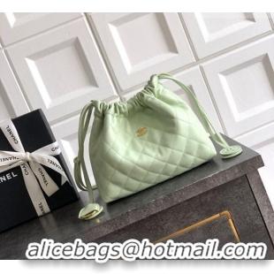 Good Product Chanel Lambskin Leather Clutch with Leather Strap AP5227 Mint Green 2026