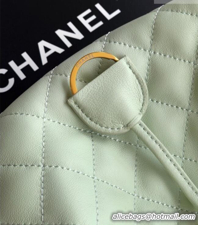 Good Product Chanel Lambskin Leather Clutch with Leather Strap AP5227 Mint Green 2026