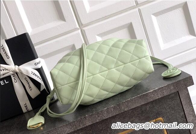 Good Product Chanel Lambskin Leather Clutch with Leather Strap AP5227 Mint Green 2026
