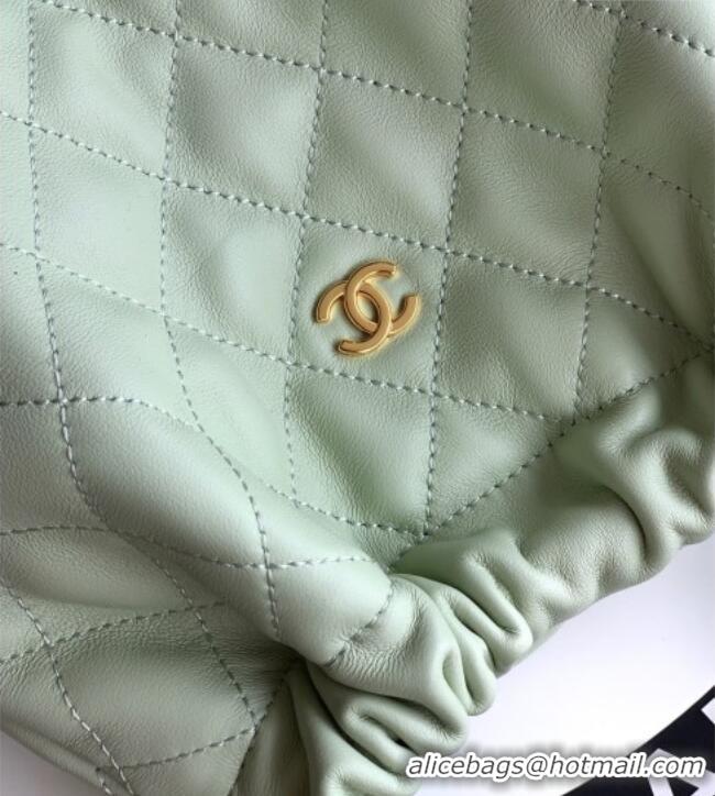 Good Product Chanel Lambskin Leather Clutch with Leather Strap AP5227 Mint Green 2026