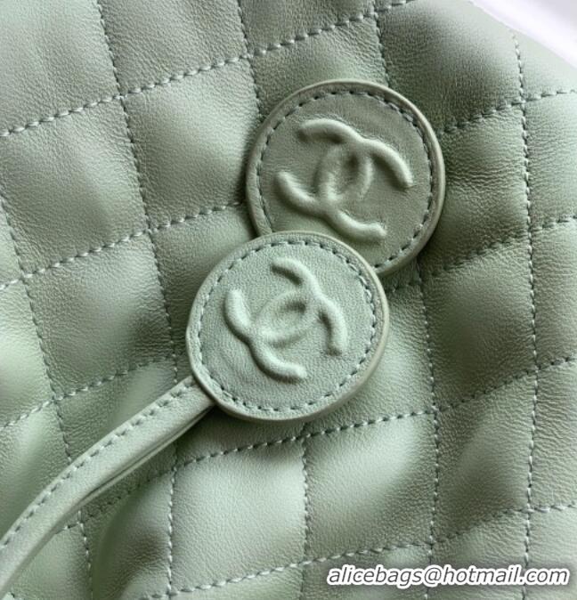 Good Product Chanel Lambskin Leather Clutch with Leather Strap AP5227 Mint Green 2026