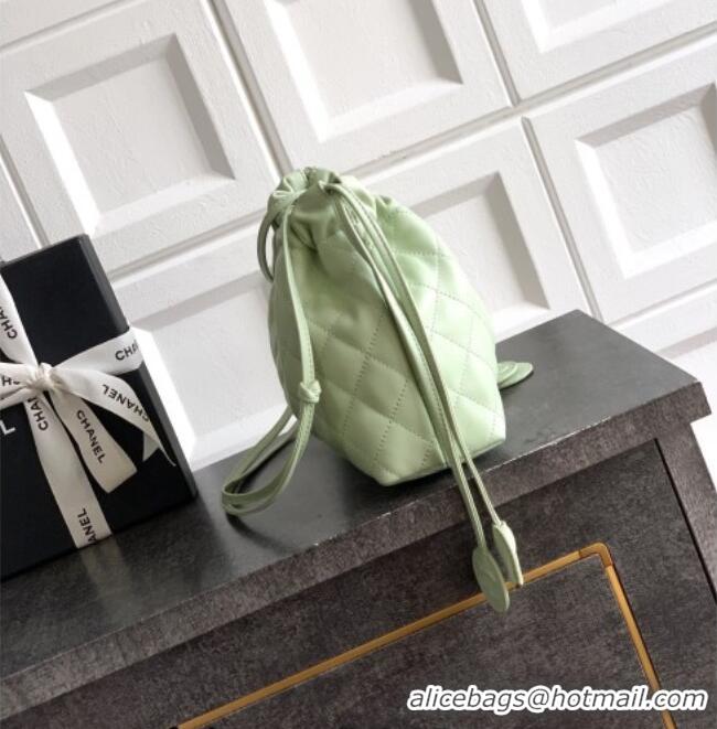 Good Product Chanel Lambskin Leather Clutch with Leather Strap AP5227 Mint Green 2026