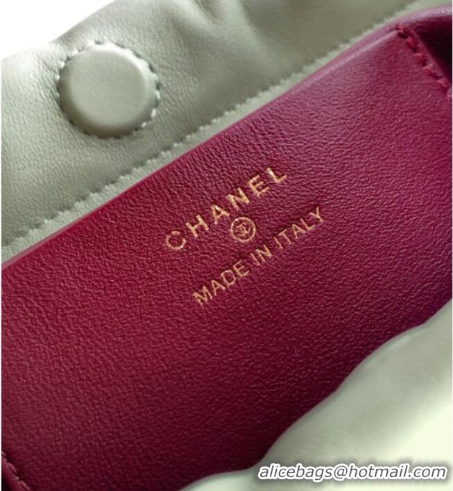 Good Product Chanel Lambskin Leather Clutch with Leather Strap AP5227 Mint Green 2026