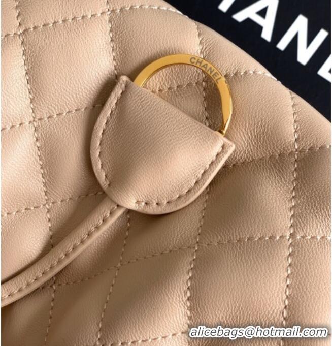 Trendy Design Chanel Lambskin Leather Clutch with Leather Strap AP5227 Beige Apricot 2026