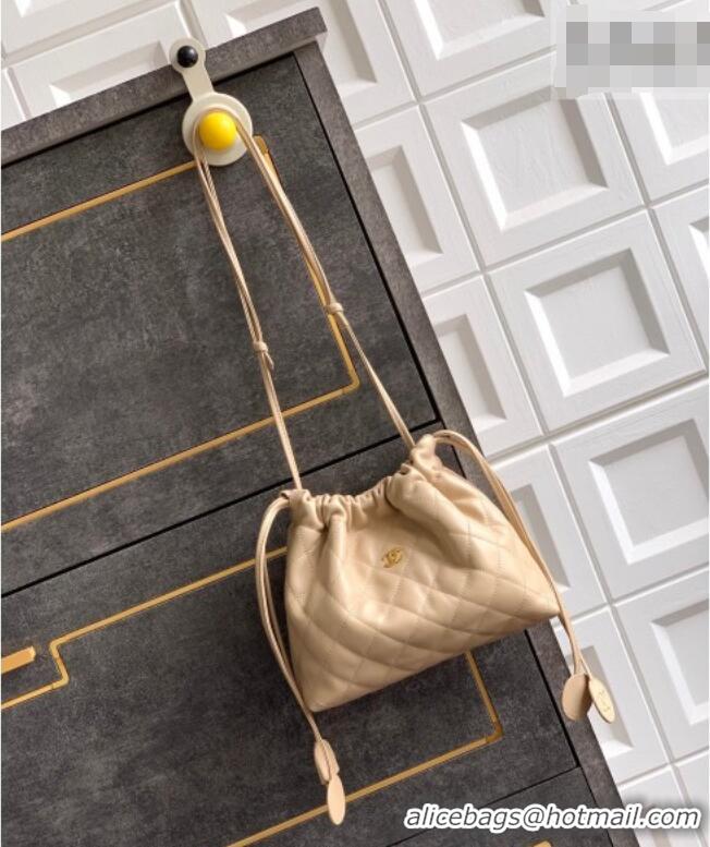 Trendy Design Chanel Lambskin Leather Clutch with Leather Strap AP5227 Beige Apricot 2026