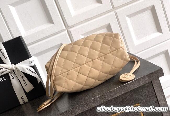 Trendy Design Chanel Lambskin Leather Clutch with Leather Strap AP5227 Beige Apricot 2026