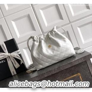 Buy Fashionable Chanel Lambskin Leather Clutch with Leather Strap AP5227 White 2026